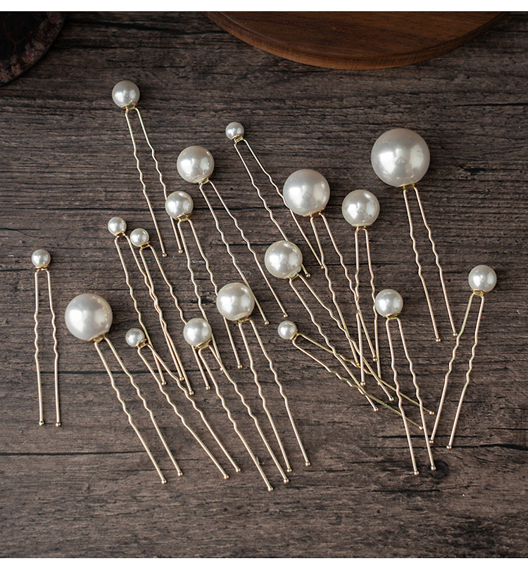 fashion geometric alloy artificial pearls 18 pieces