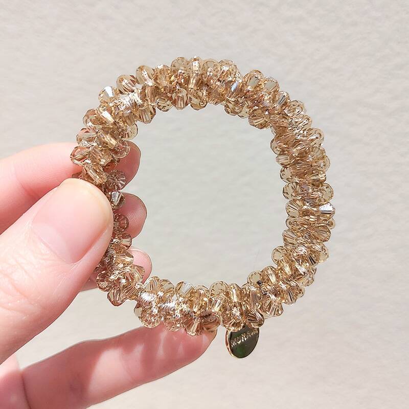 simple style crystal glass hair tie