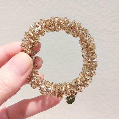 simple style crystal glass hair tie