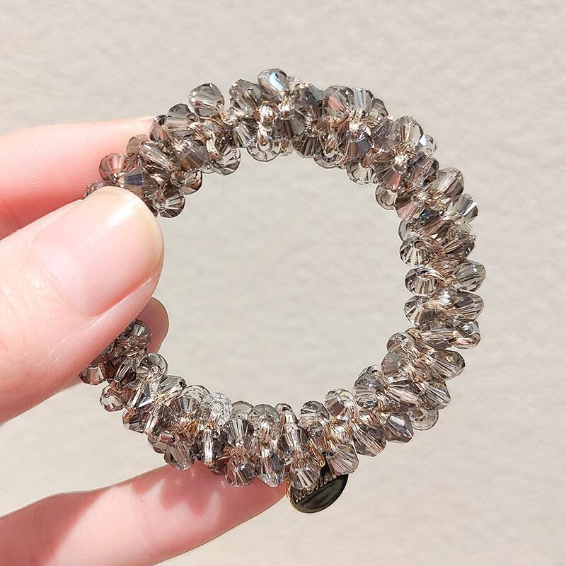 simple style crystal glass hair tie