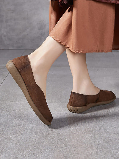Women Summer Soft Genuine Leather Flat Shoes