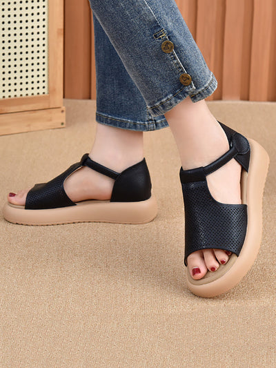 Women Summer Casual Leather Platfrom Sandals
