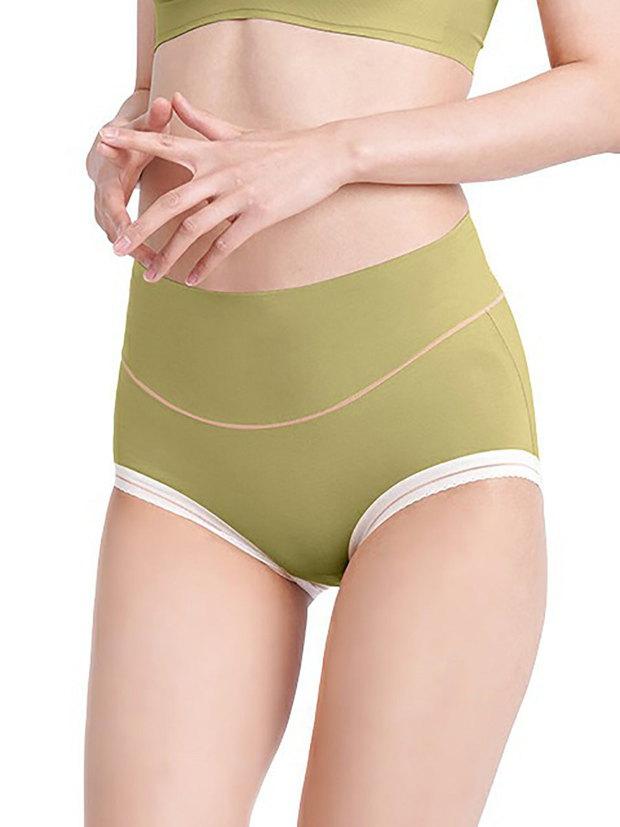 6 Pieces Summer Women Colorblock High Waist Underwear