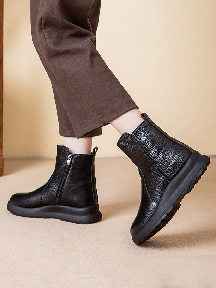 Women Vintage Genuine Leather Ankle Boots
