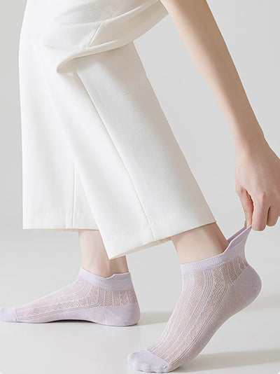 4 Pairs Women Summer Thin Cotton Short Socks