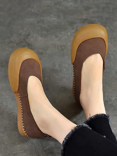 Women Casual Genuine Leather Flat Shoes
