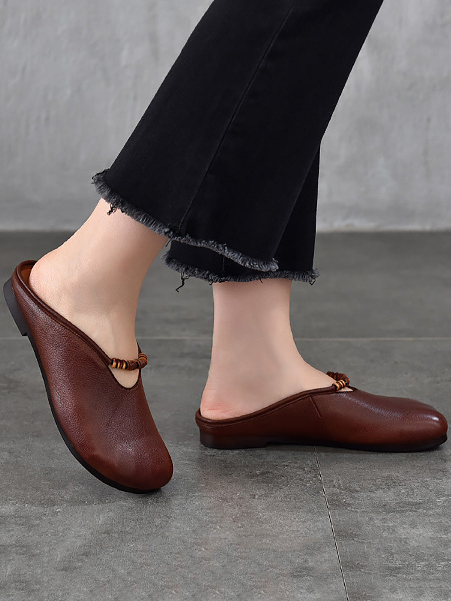 Women Vintage Summer Soft Leather Sandals