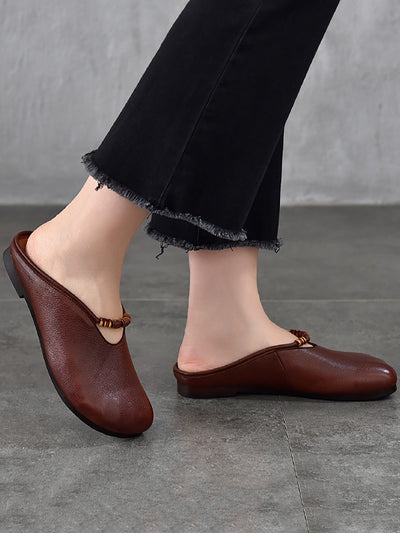 Women Vintage Summer Soft Leather Sandals