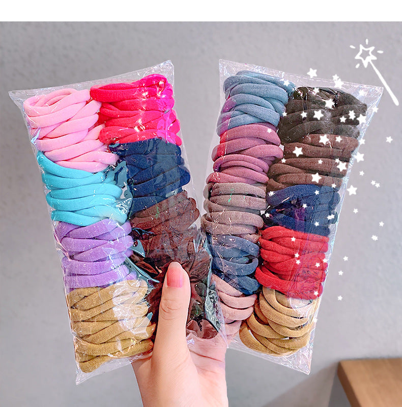 korean candy color towel hair ring combination set simple and versatile rubber band hair headdress