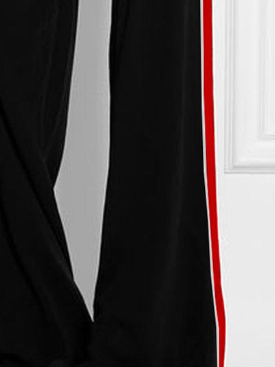 High Waisted Loose Contrast Color Printed Pants Trousers