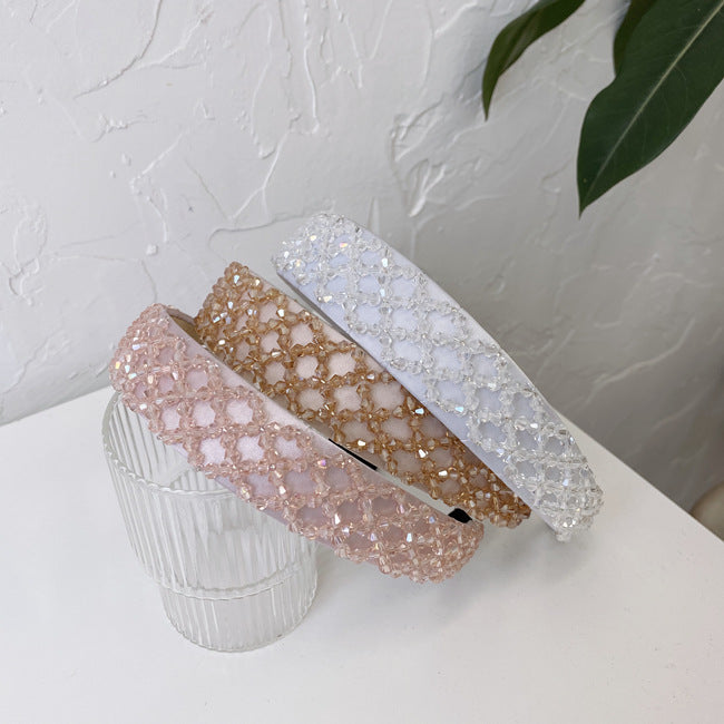 women's retro u shape plaid rhinestone