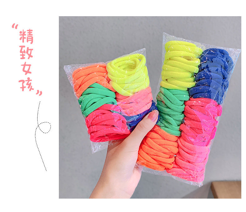 korean candy color towel hair ring combination set simple and versatile rubber band hair headdress