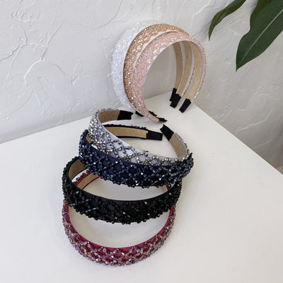 women's retro u shape plaid rhinestone