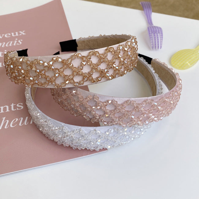 women's retro u shape plaid rhinestone