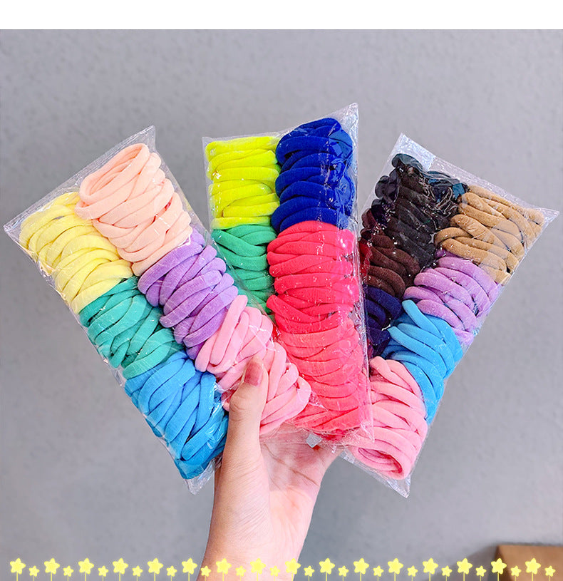 korean candy color towel hair ring combination set simple and versatile rubber band hair headdress