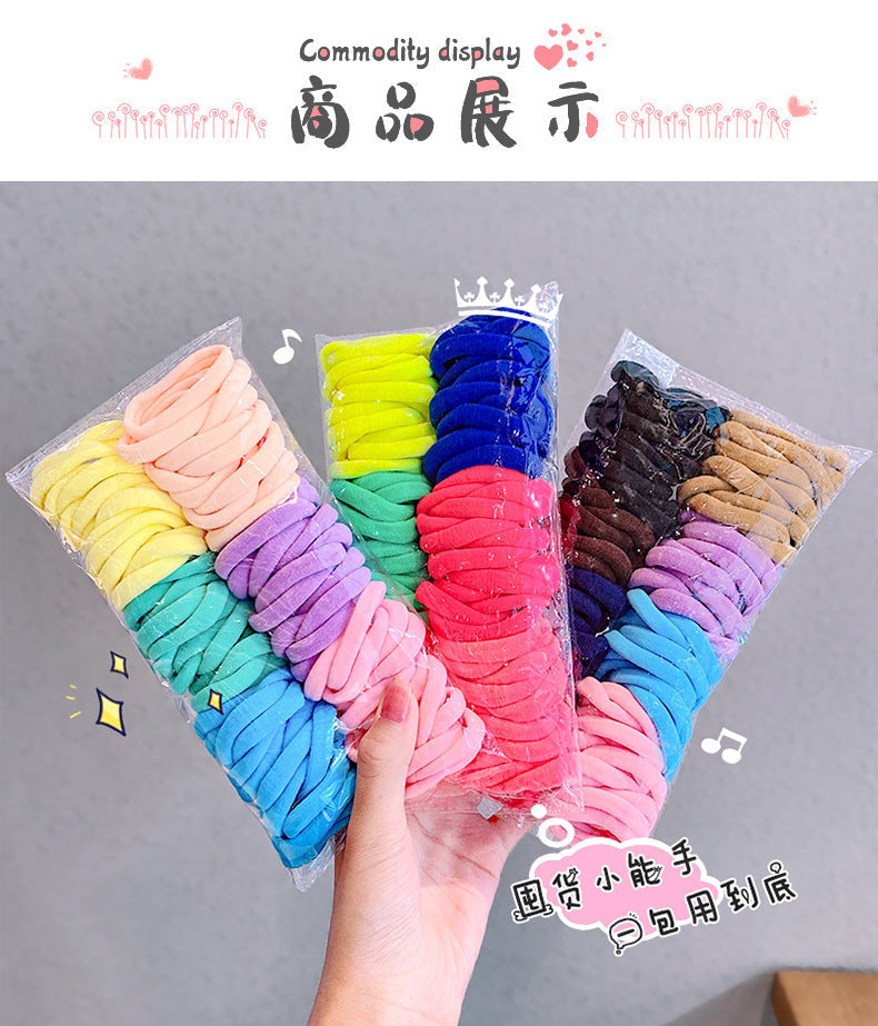 korean candy color towel hair ring combination set simple and versatile rubber band hair headdress