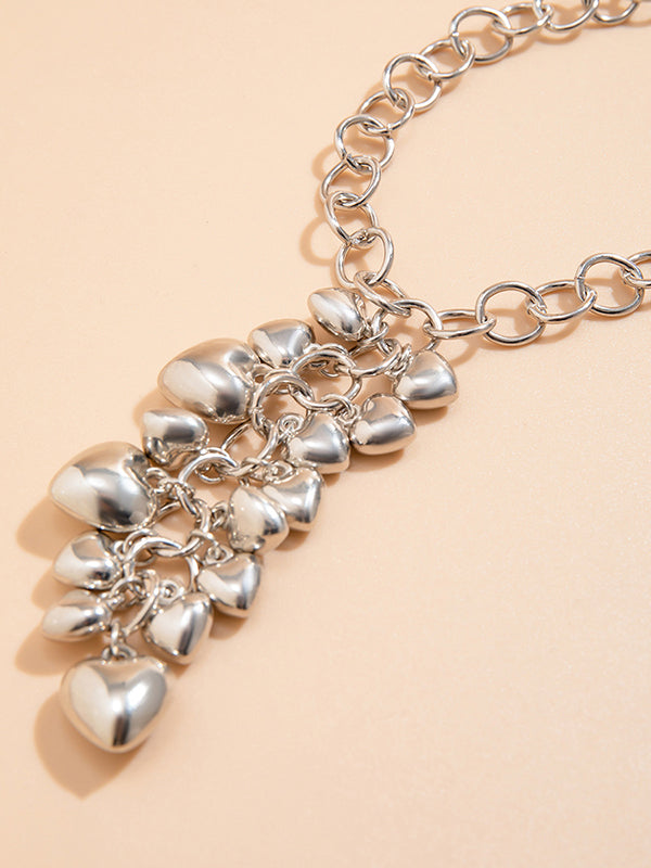 Chains Geometric Heart Shape Necklaces Accessories