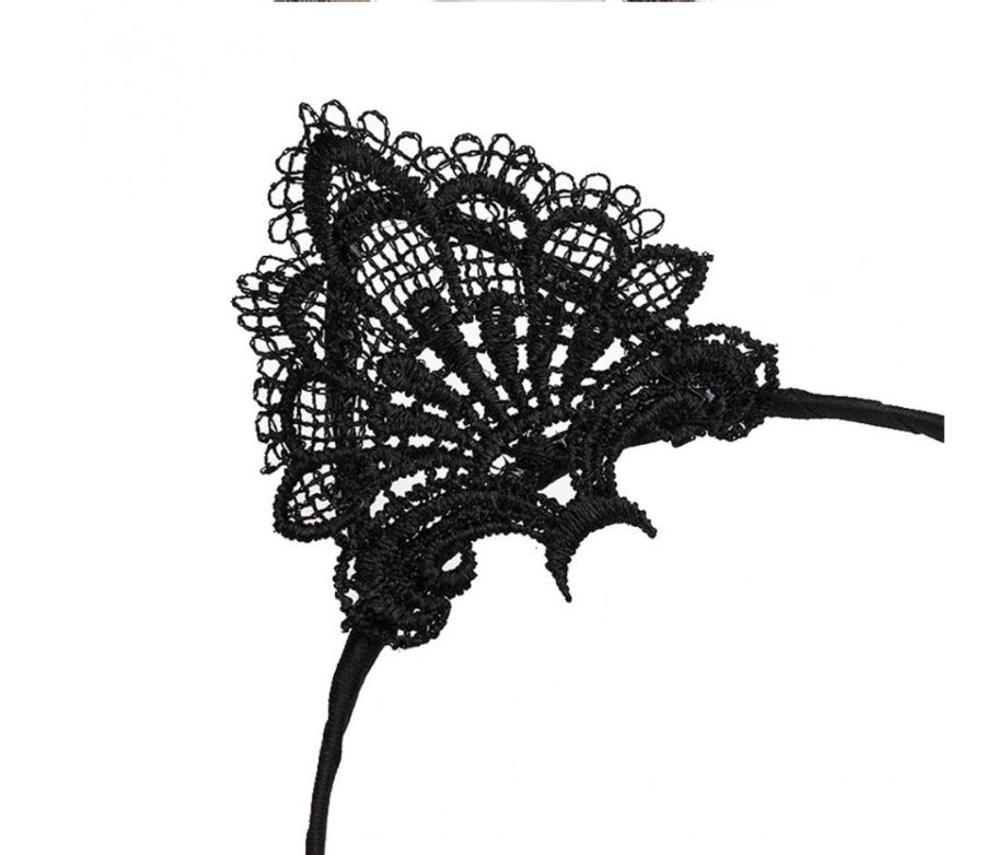retro cat ears lace handmade hair band 1 piece