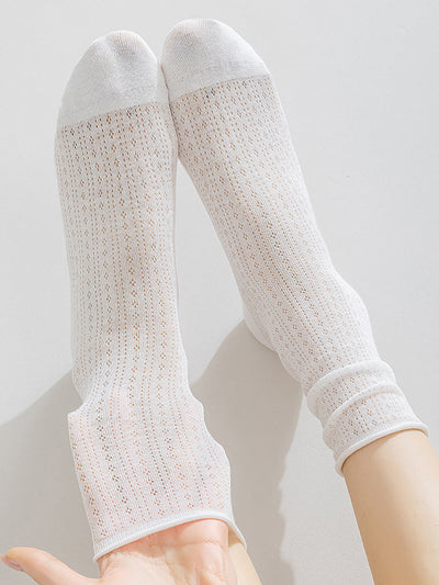 6 Pairs Women Summer Casual Pure Color Socks