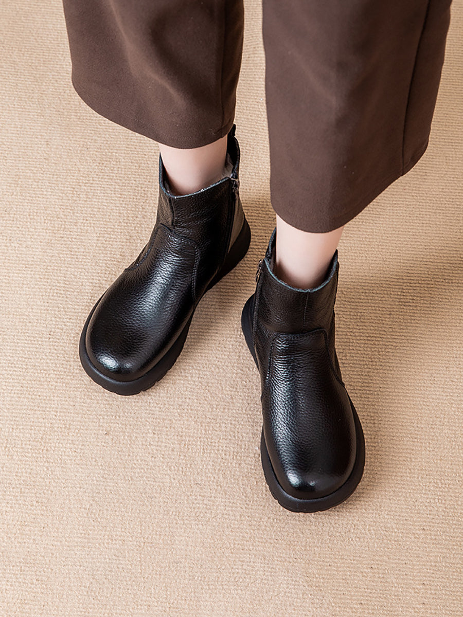 Women Vintage Genuine Leather Ankle Boots
