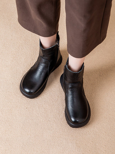 Women Vintage Genuine Leather Ankle Boots