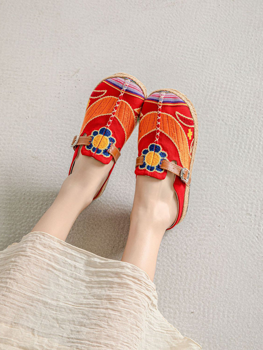 Women Ethnic Summer Embroidery Cloth Shoes