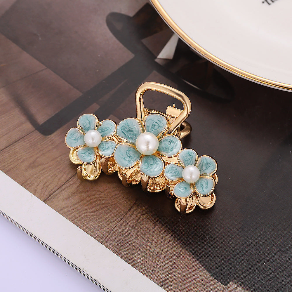 women's fashion flower alloy inlay pearl hair claws