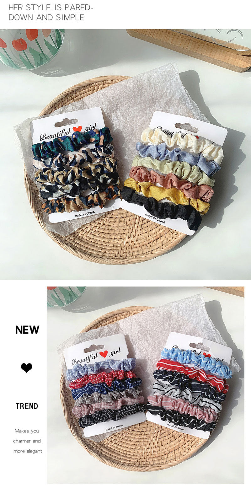 korean  color satin hair rope suit wild hair  scrunchies  ponytail head rope large intestine ring