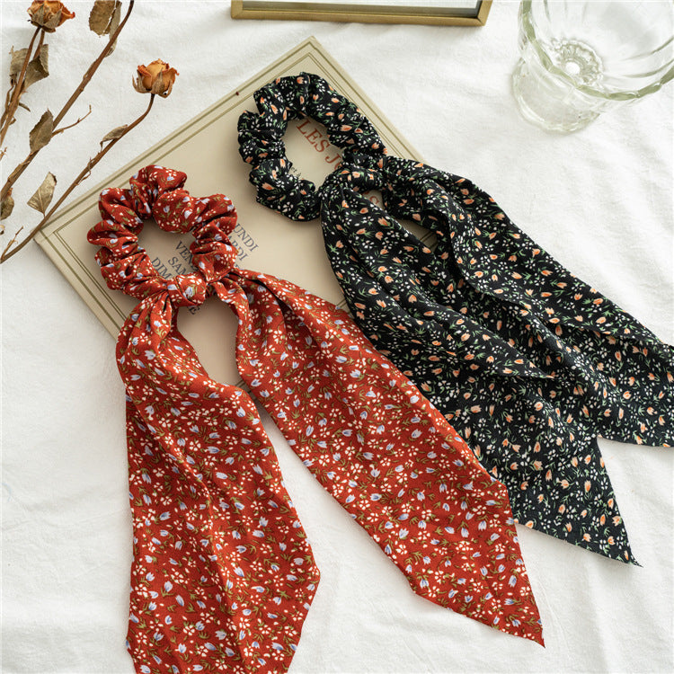 fashion ditsy floral cloth ribbon hair tie 1 piece