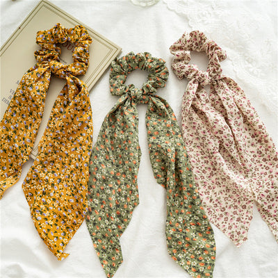 fashion ditsy floral cloth ribbon hair tie 1 piece