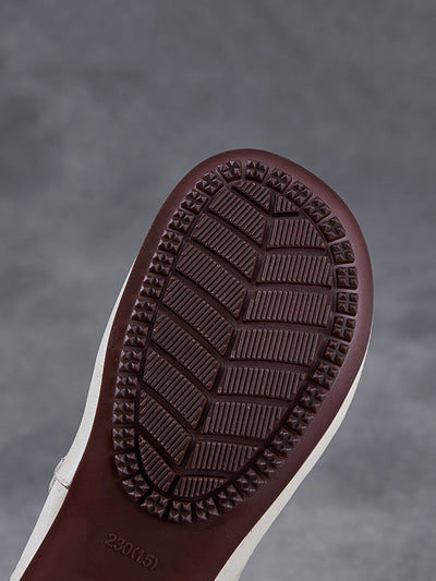 Women Summer Genuine Leather Hollow Out Low Heel Shoes