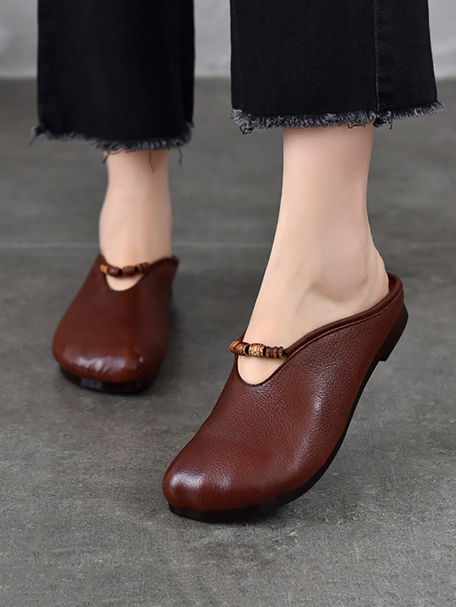 Women Vintage Summer Soft Leather Sandals