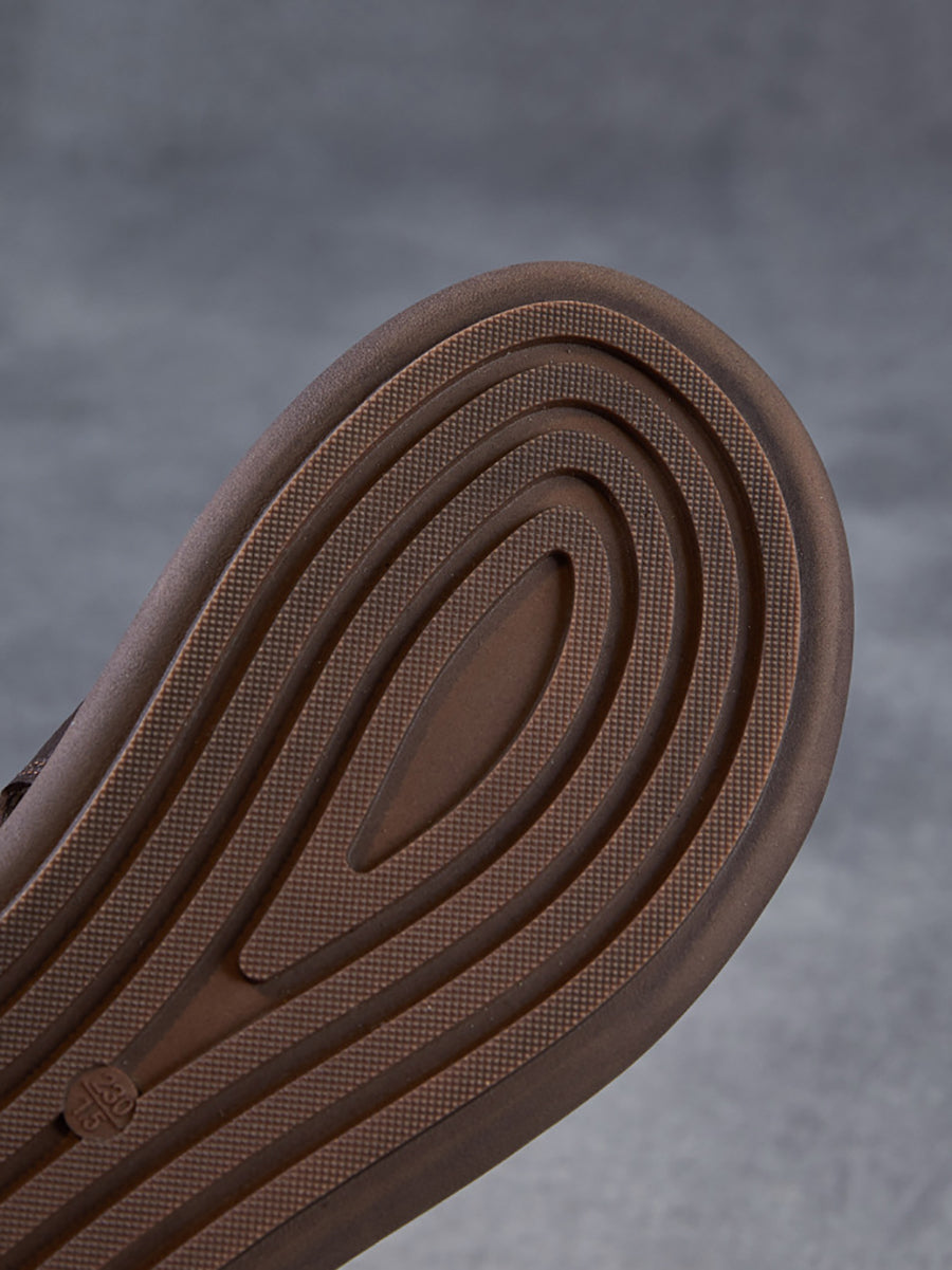 Women Summer Leather Open-Toe Flat Sandals