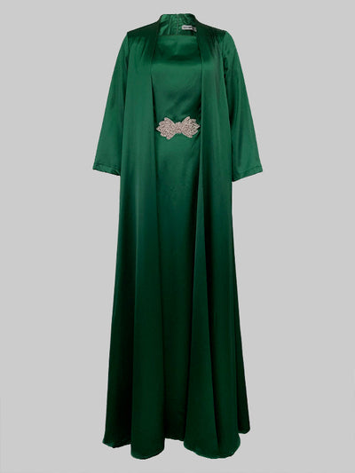 Long Sleeves Loose Embroidered Solid Color Evening Dresses