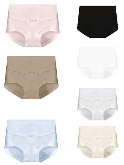 7 Pieces Summer Women Artsy Pure Color Underwear