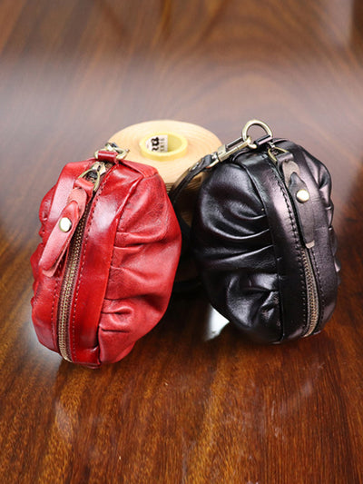 Women Vintage Genuine Leather Zipper Wallet