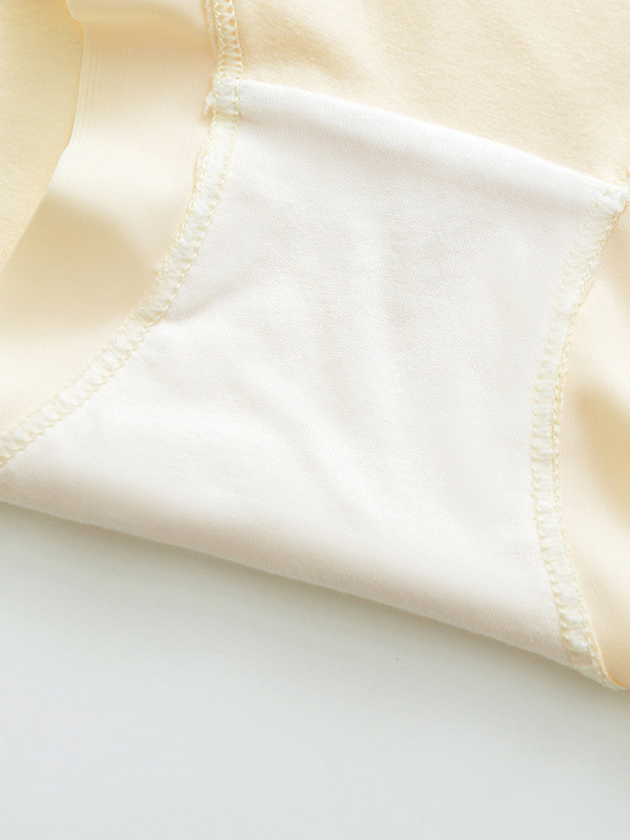 5 Pieces Women High Waist Pure Color Cotton Underwear