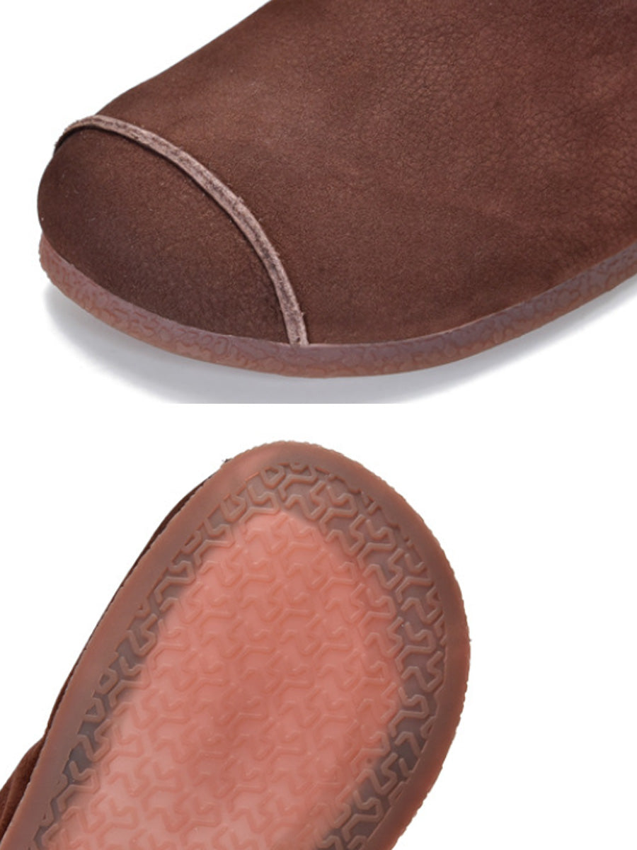 Women Vintage Genuine Leather Flat Shoes