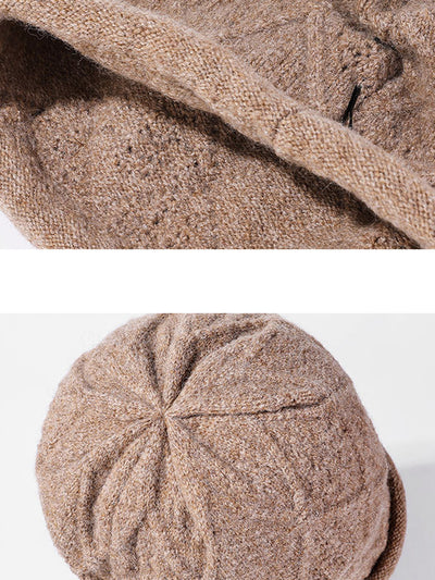 Women Winter Pure Color Warm Knitted Hat