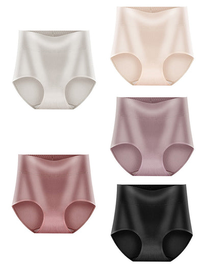 5 Pieces Summer Women High Waist Cotton Underwear