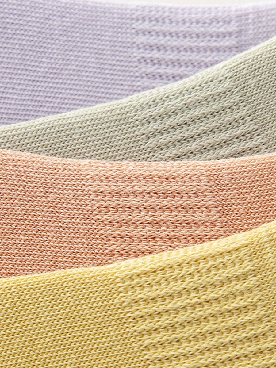 7 Pairs Women Summer Casual Pure Color Cotton Short Socks