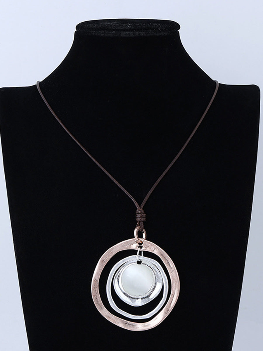 Fashion Matte Alloy Geometric Sweater Necklace