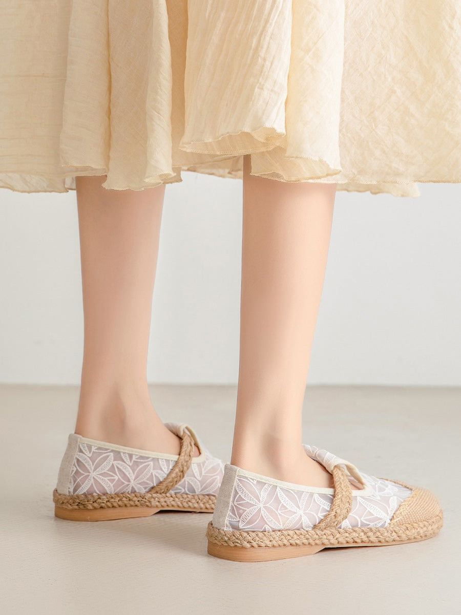 Women Summer Artsy Clotch Spliced Flat Shoes