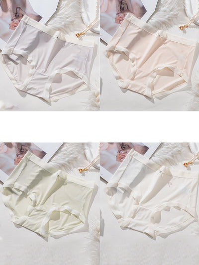 4 Pieces Women Summer Colorblock High Waist Underwear