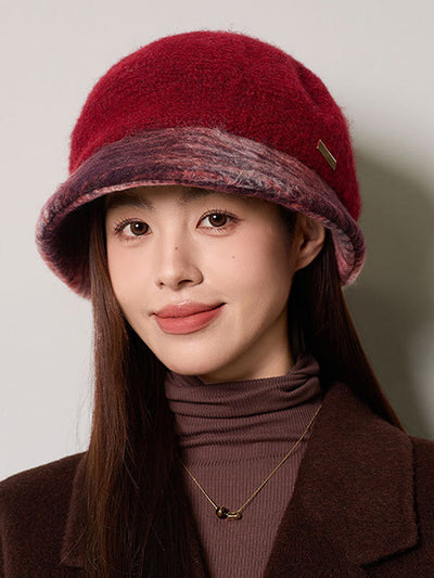 Women Winter Mix Color Knitted Keep Warm Hat