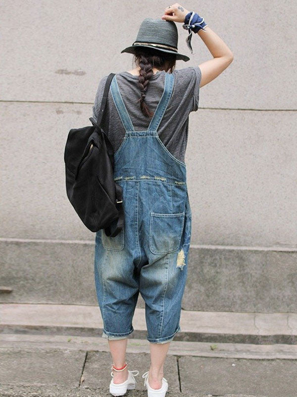 Women Casual Loose Jumpsuits Denim Overalls