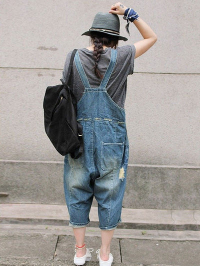 Women Casual Loose Jumpsuits Denim Overalls
