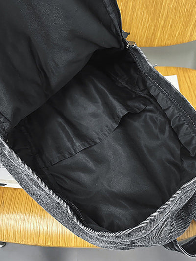 Women Pure Color Denim Large Capacity Backpack