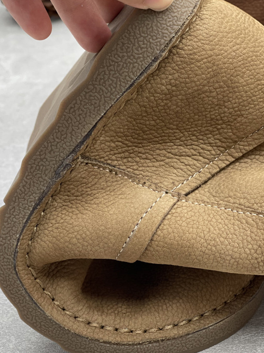 Women Vintage Genuine Leather Flat Ankle Boots