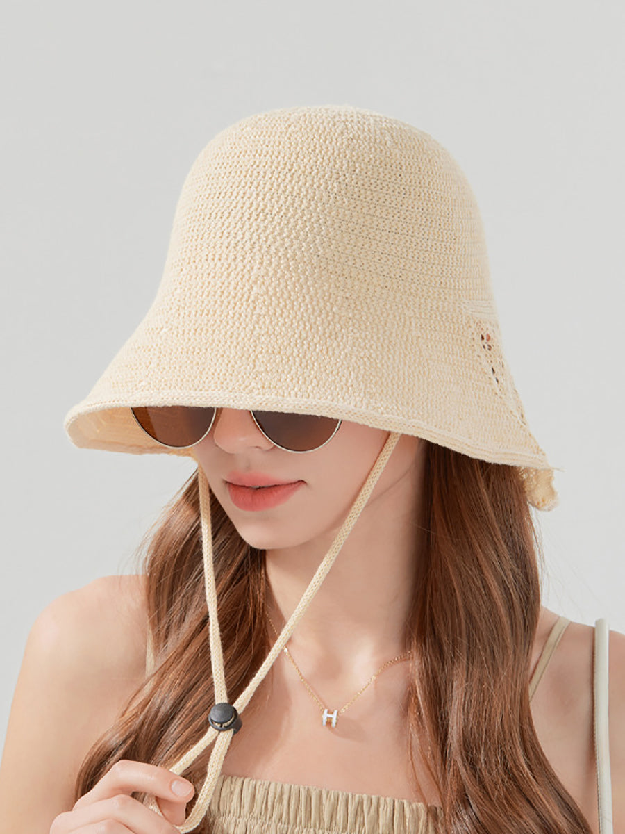 Women Casual Pure Color Knit Sunproof Hat